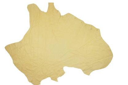 Trozo de piel forro cerdo flor amarillo vainilla - La Tendeta del Cuero