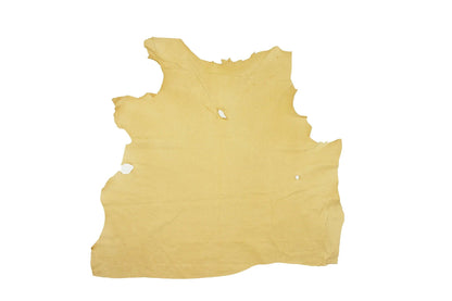 Trozo de piel forro cerdo flor amarillo vainilla - La Tendeta del Cuero