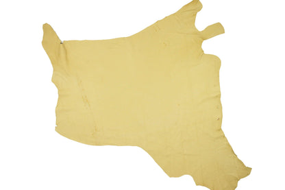 Trozo de piel forro cerdo flor amarillo vainilla - La Tendeta del Cuero