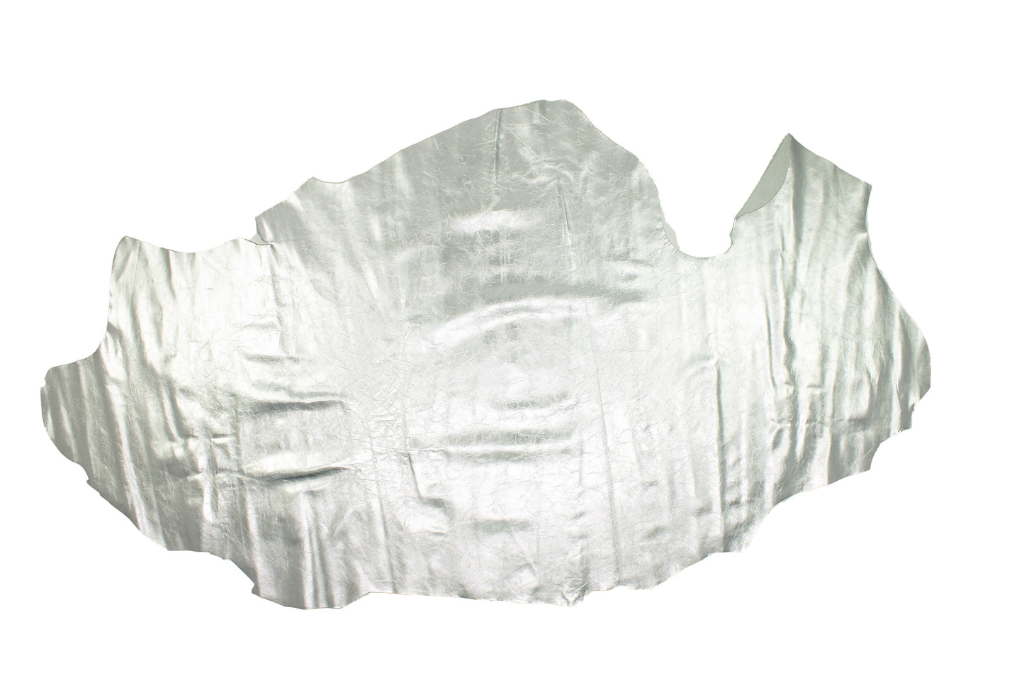 Trozo de piel vacuno rustico laminado plata