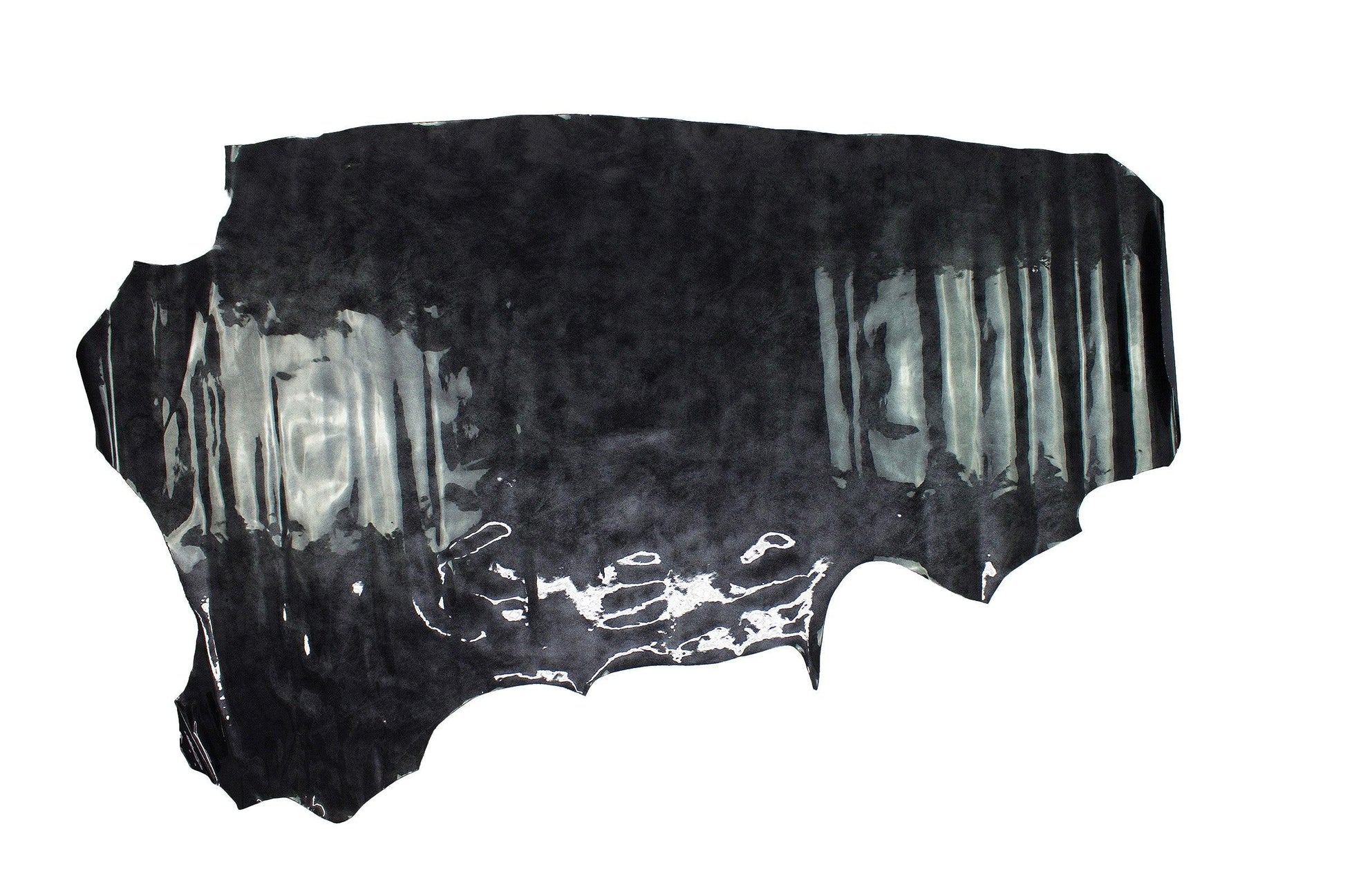 Trozo de piel charol antracita - La Tendeta del Cuero