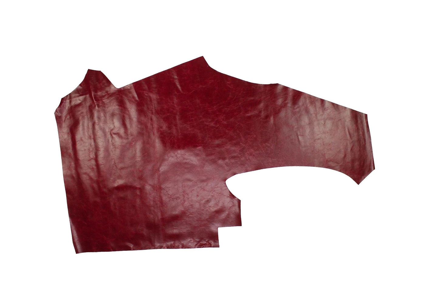 Trozo de piel vacuno rustico rojo oscuro - La Tendeta del Cuero