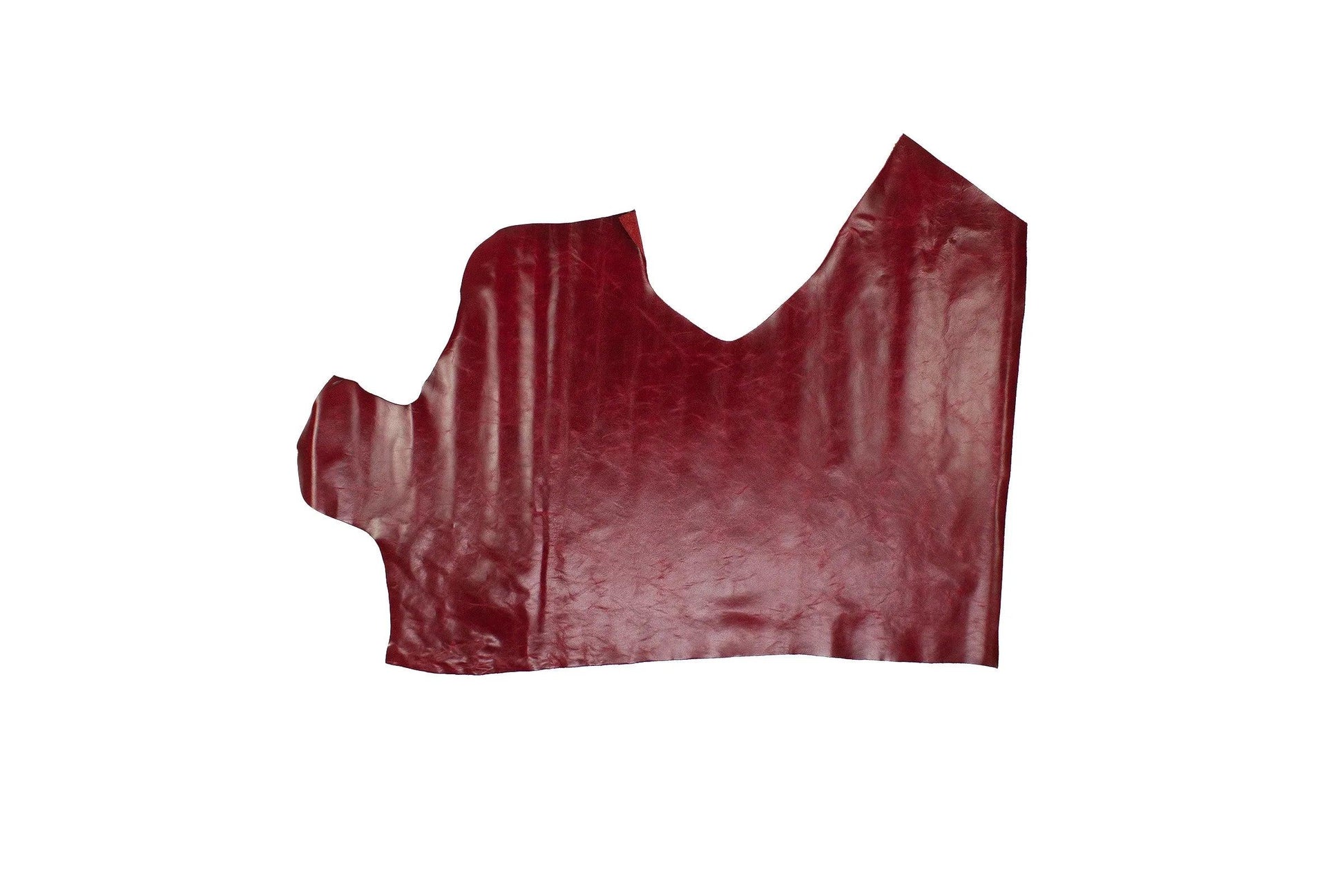 Trozo de piel vacuno rustico rojo oscuro - La Tendeta del Cuero