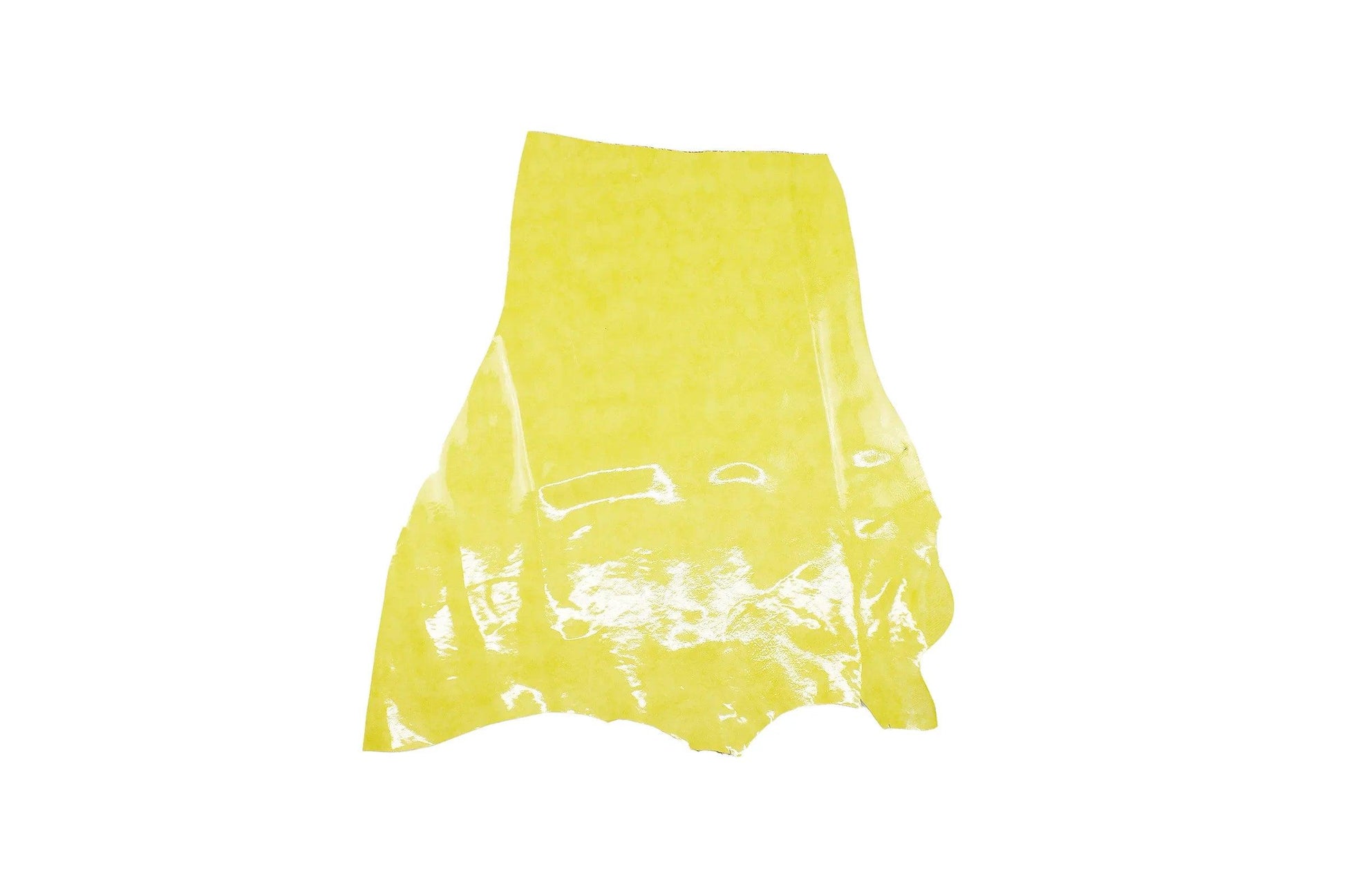 Trozo de piel charol arrugado amarillo envejecido - La Tendeta del Cuero