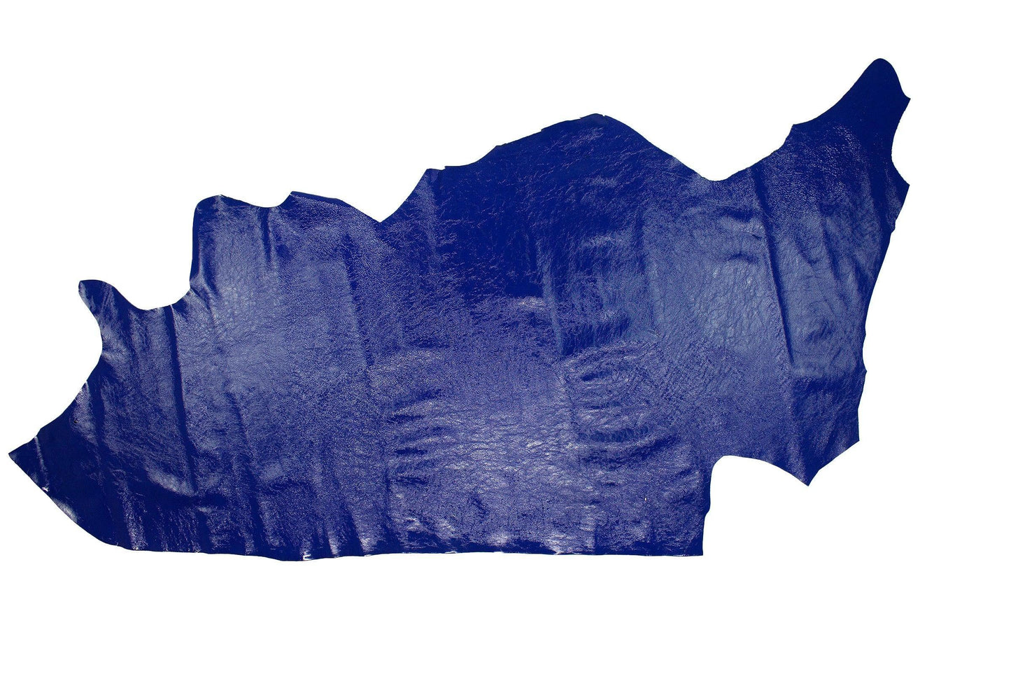 Trozo de piel charol arrugado azul electrico - La Tendeta del Cuero