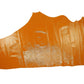Trozo de piel charol arrugado naranja - La Tendeta del Cuero