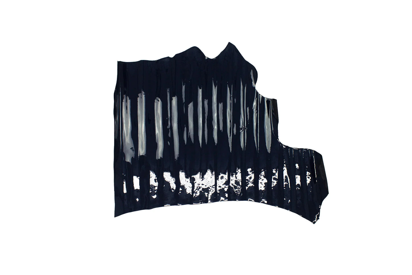 Trozo de piel charol azul noche