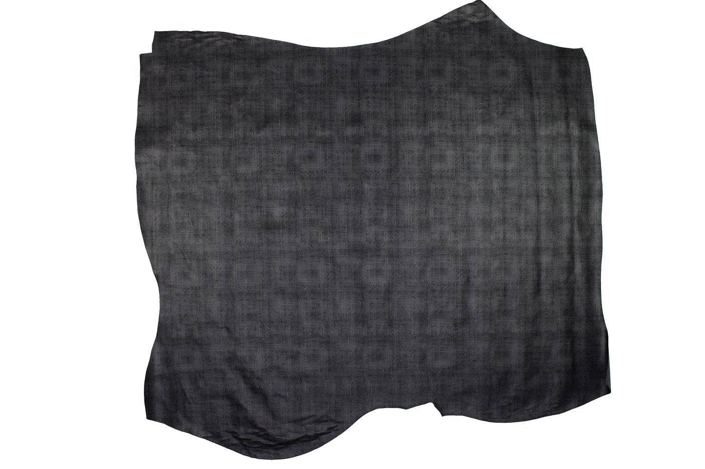 Trozo de piel vacuno grabado saffiano negro plateado