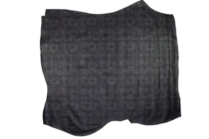 Trozo de piel vacuno grabado saffiano negro plateado - La Tendeta del Cuero