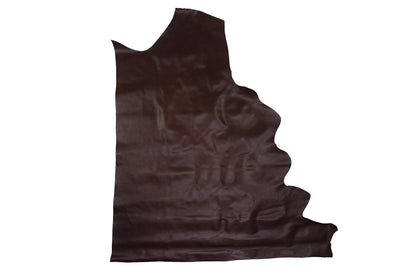 Aged mahogany brown cowhide leather piece