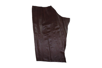 Aged mahogany brown cowhide leather piece