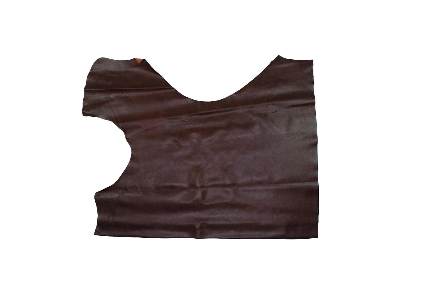 Aged mahogany brown cowhide leather piece
