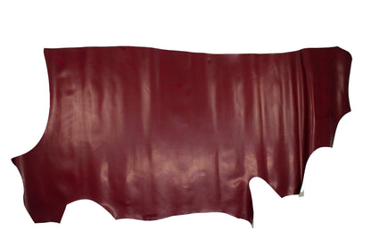Florentine auto-shined garnet cowhide leather piece