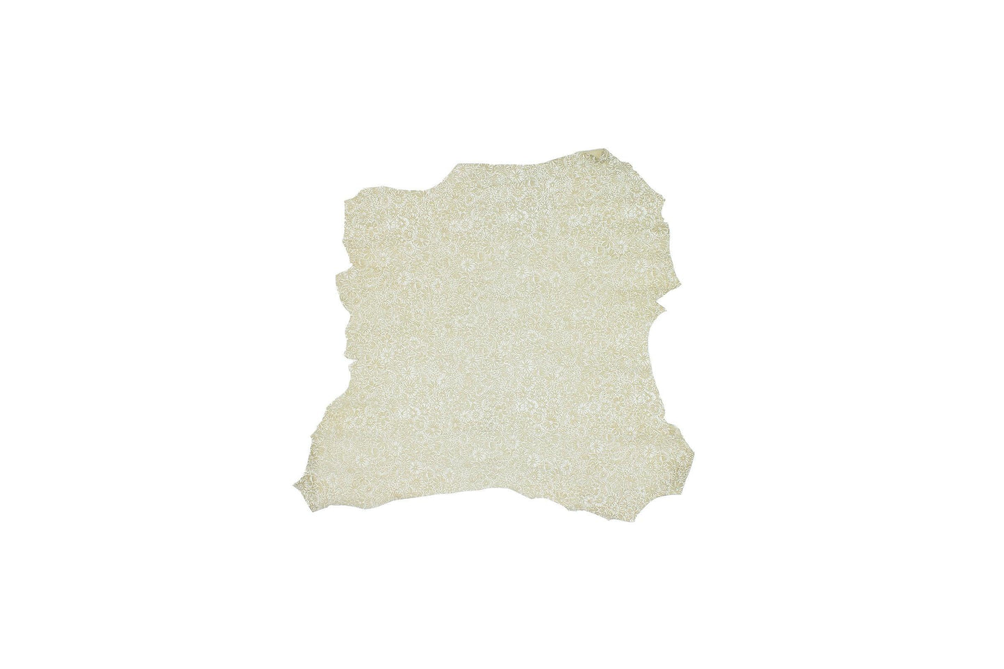Piece of beige floral fantasy leather