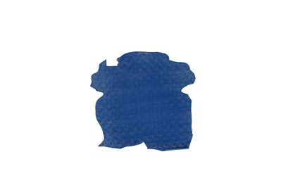 Piece of engraved leather, blue waves