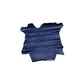 Piece of crinkled blue metallic fantasy leather