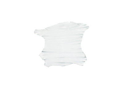 Piece of rustic lambskin laminated in silver