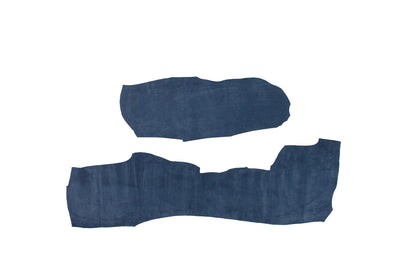 Trozos de piel serraje azul jeans