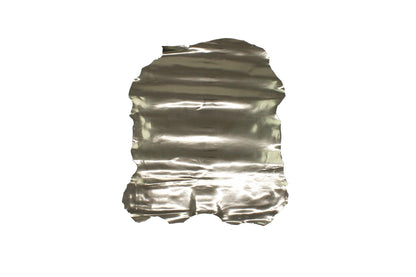 Pewter mirror laminated goat leather piece