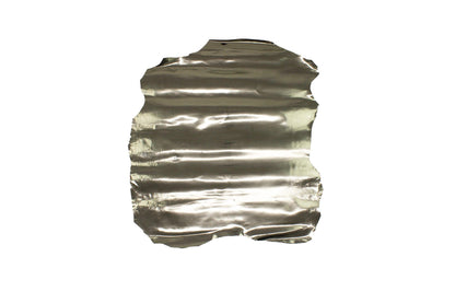 Piece of laminated pewter mirror goat leather