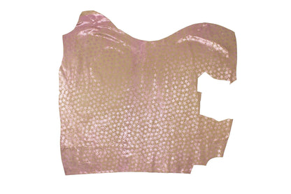 Piece of fantasy glittery pink star leather