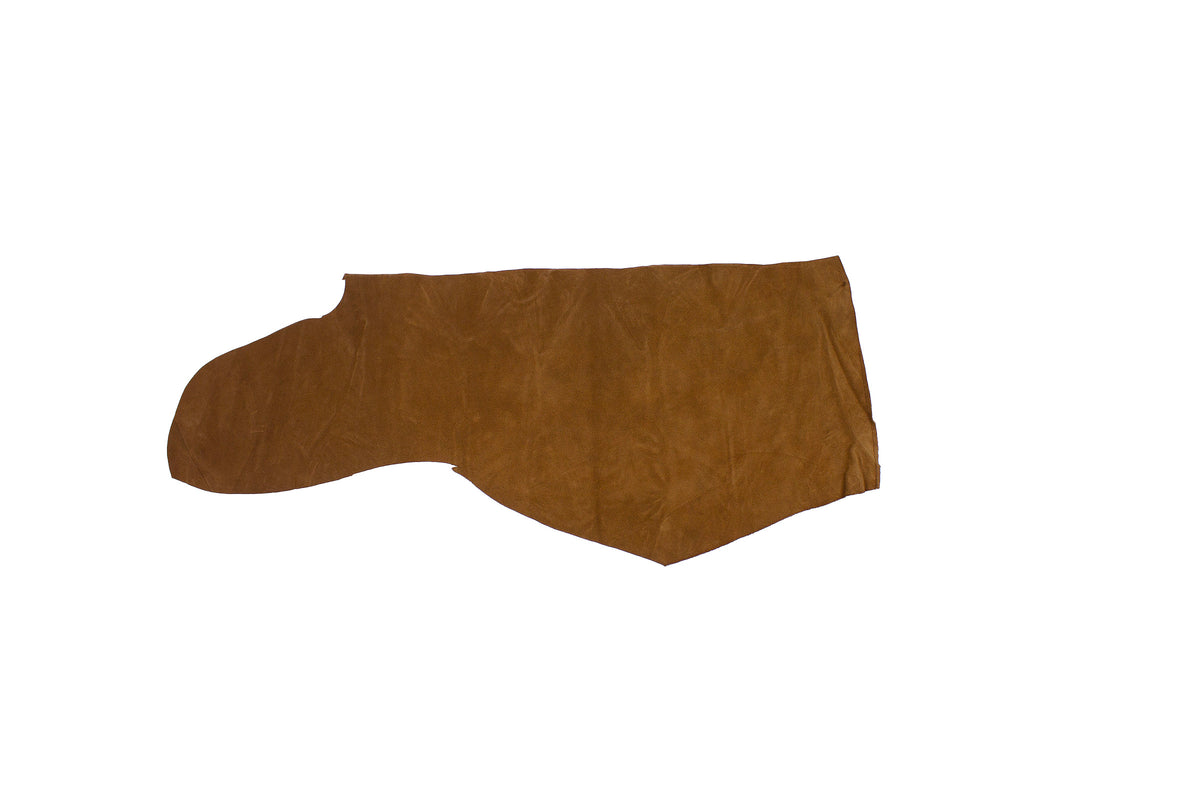 Trozo de piel serraje marron canela
