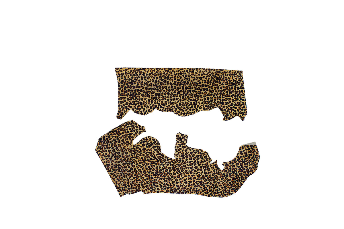 Trozos de piel pelo leopardo camel