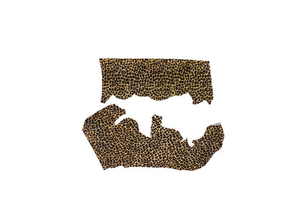 Trozos de piel pelo leopardo camel