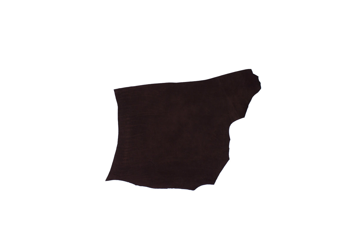 Trozo de piel nobuck chocolate