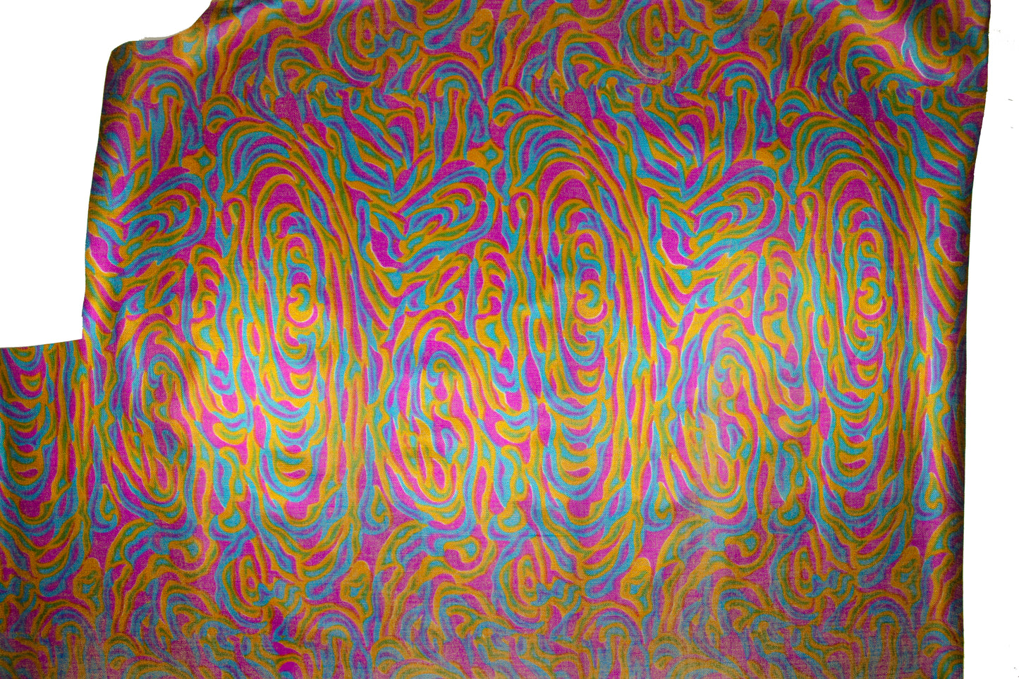 Trozo de tejido rafia tintada abstracta