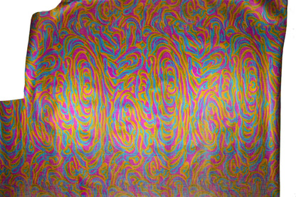 Trozo de tejido rafia tintada abstracta - La Tendeta del Cuero