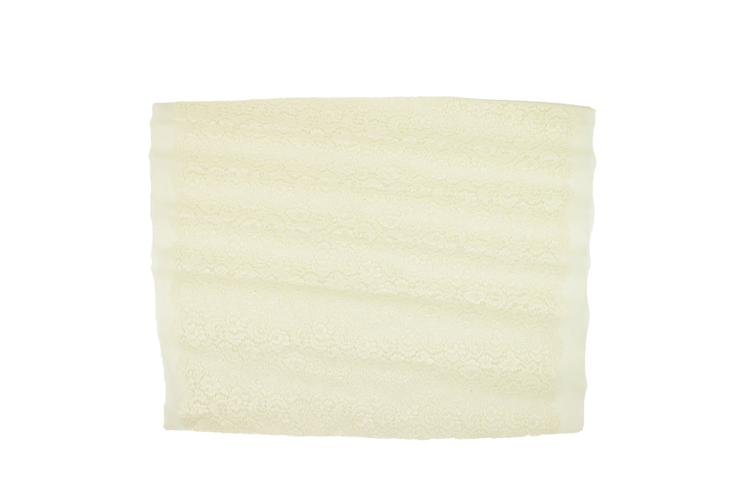 Trozo de tejido rejilla bordada flores blanco roto