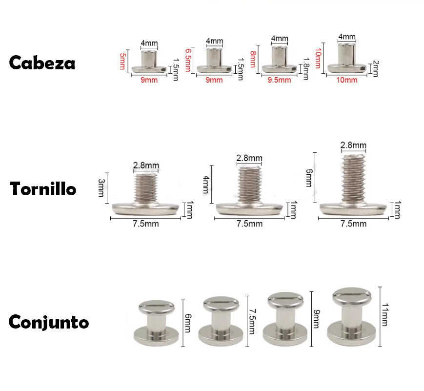 Tornillos de metal pack 10 uds.