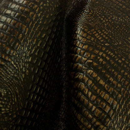 Trozo de piel grabado caiman marron envejecido - La Tendeta del Cuero