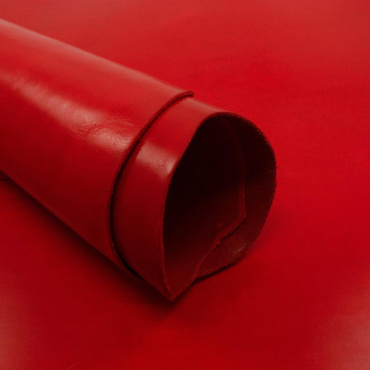 Trozo de piel vaquetilla roja - La Tendeta del Cuero