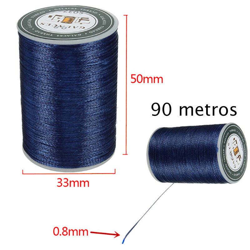 Flat waxed thread 0.8 mm 90 meters