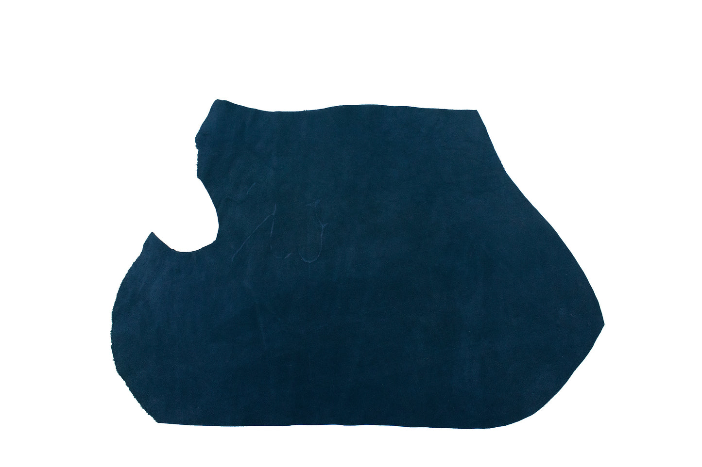 Piece of dark blue split leather