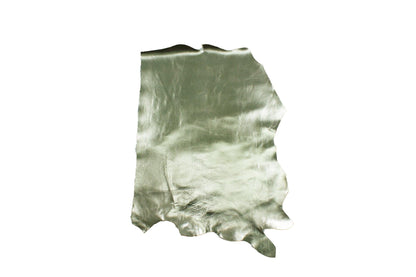 Trozo de piel vacuno rustico laminado platino - La Tendeta del Cuero