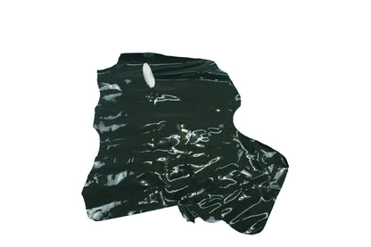 Trozo de piel charol gris oscuro - La Tendeta del Cuero