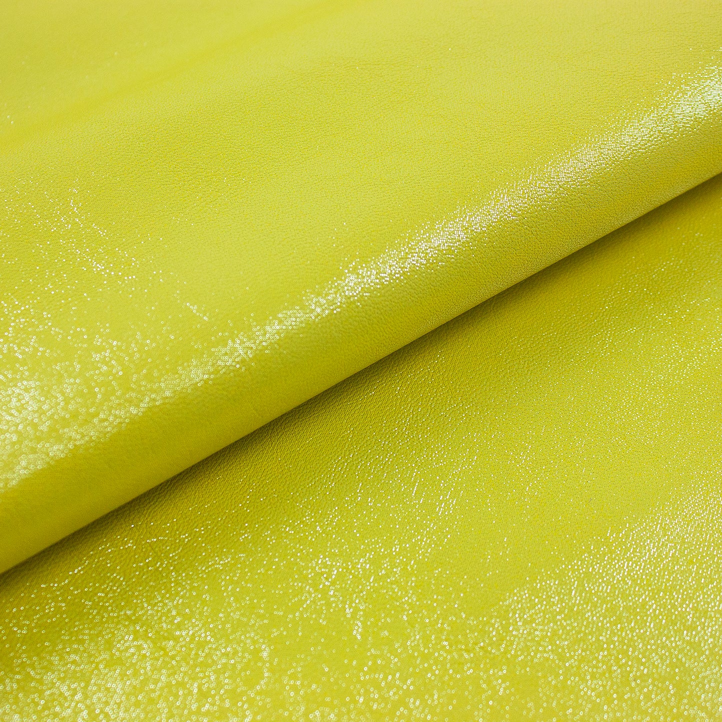 Piece of lemon yellow glitter fantasy leather