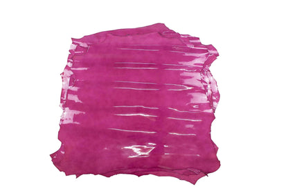 Piel de charol rosa fucsia envejecido - La Tendeta del Cuero