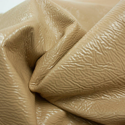 Piel de fantasia arrugada marron caqui - La Tendeta del Cuero