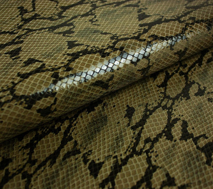 Piel de fantasia serpiente marron - negro - La Tendeta del Cuero