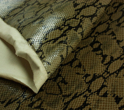 Piel de fantasia serpiente marron - negro - La Tendeta del Cuero