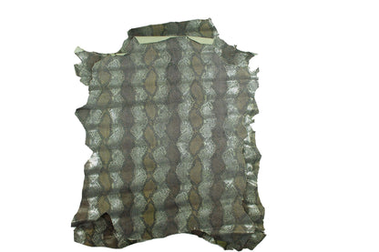 Piel de fantasia serpiente tricolor fondo beige - La Tendeta del Cuero