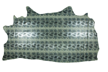 Piel de grabado serpiente tonos beige - azul - La Tendeta del Cuero