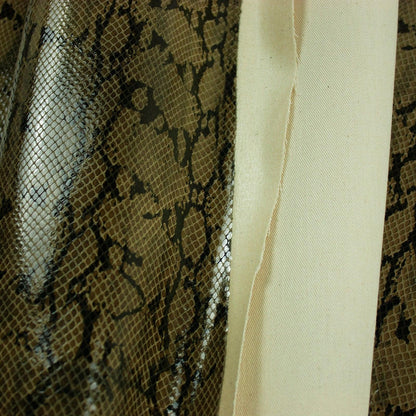 Trozo de piel fantasia serpiente marron - negro - La Tendeta del Cuero